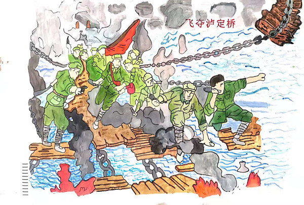 渡江战役主题画图片